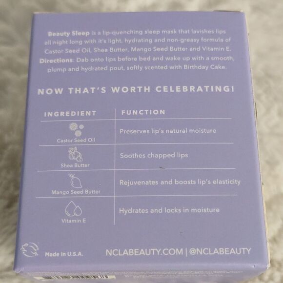 NCLA Beauty Beauty Sleep Overnight Lip Mask Birthday Cake - Picture 2 of 5